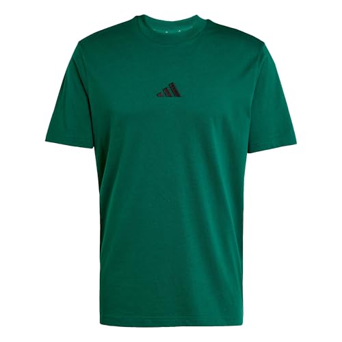 Thumbnail 6 de adidas Hombre Essentials Small Logo Single Jersey Shirt – Collegiate Green/Black, talla L