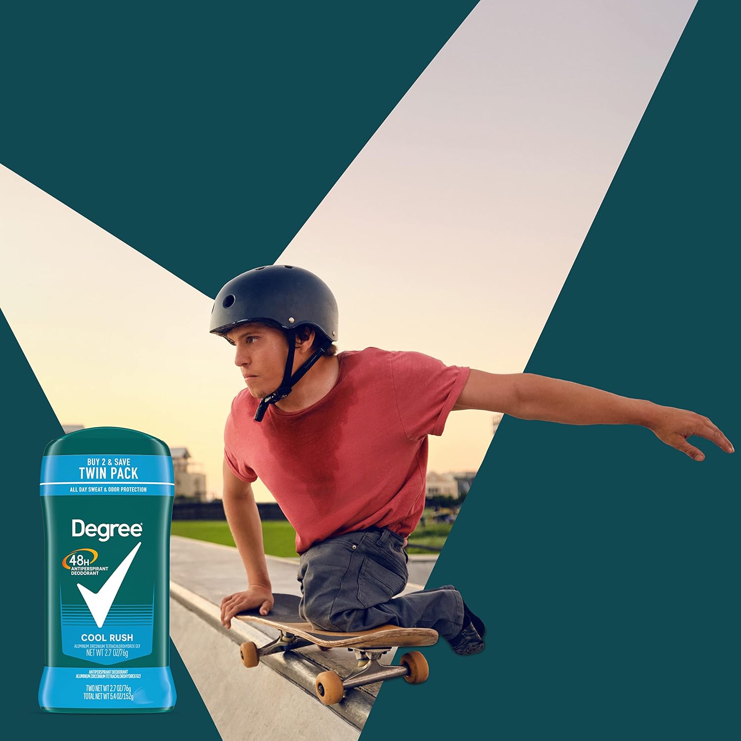 Detalle de Degree Men Original Cool Rush Antiperspirant Deodorant Twin Pack (48-Hour Protection), 2.7 oz