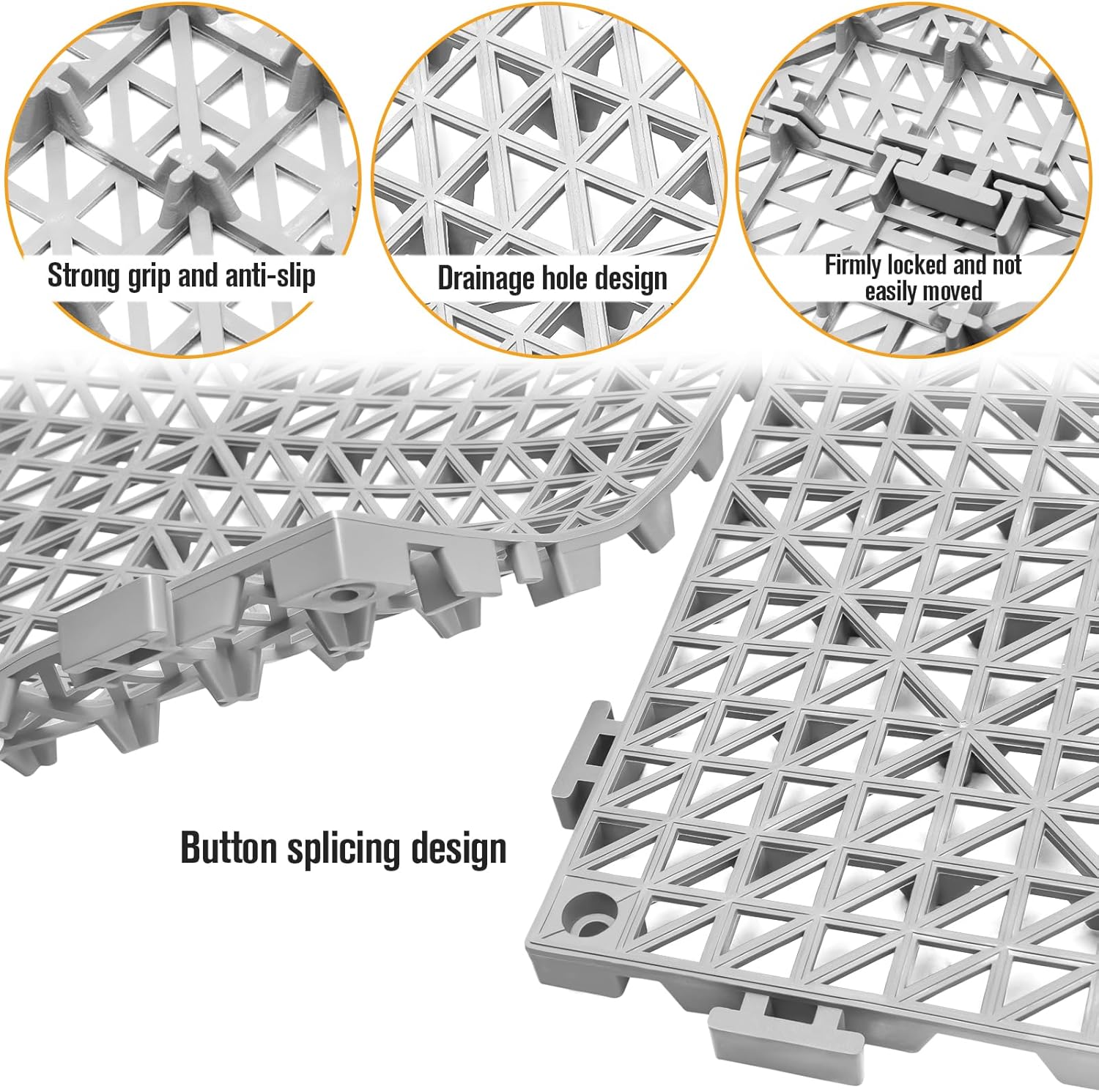 Detalle 2 de 12-Piece Interlocking Rubber Floor Tiles ⚙
