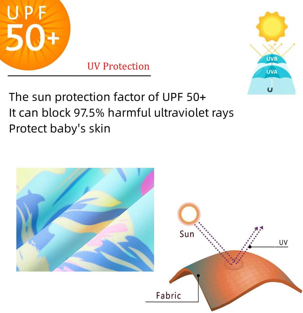 Thumbnail 2 de UMELOK Girls Long Sleeve Rash Guard One Piece Swimsuit with UPF 50+ Protection