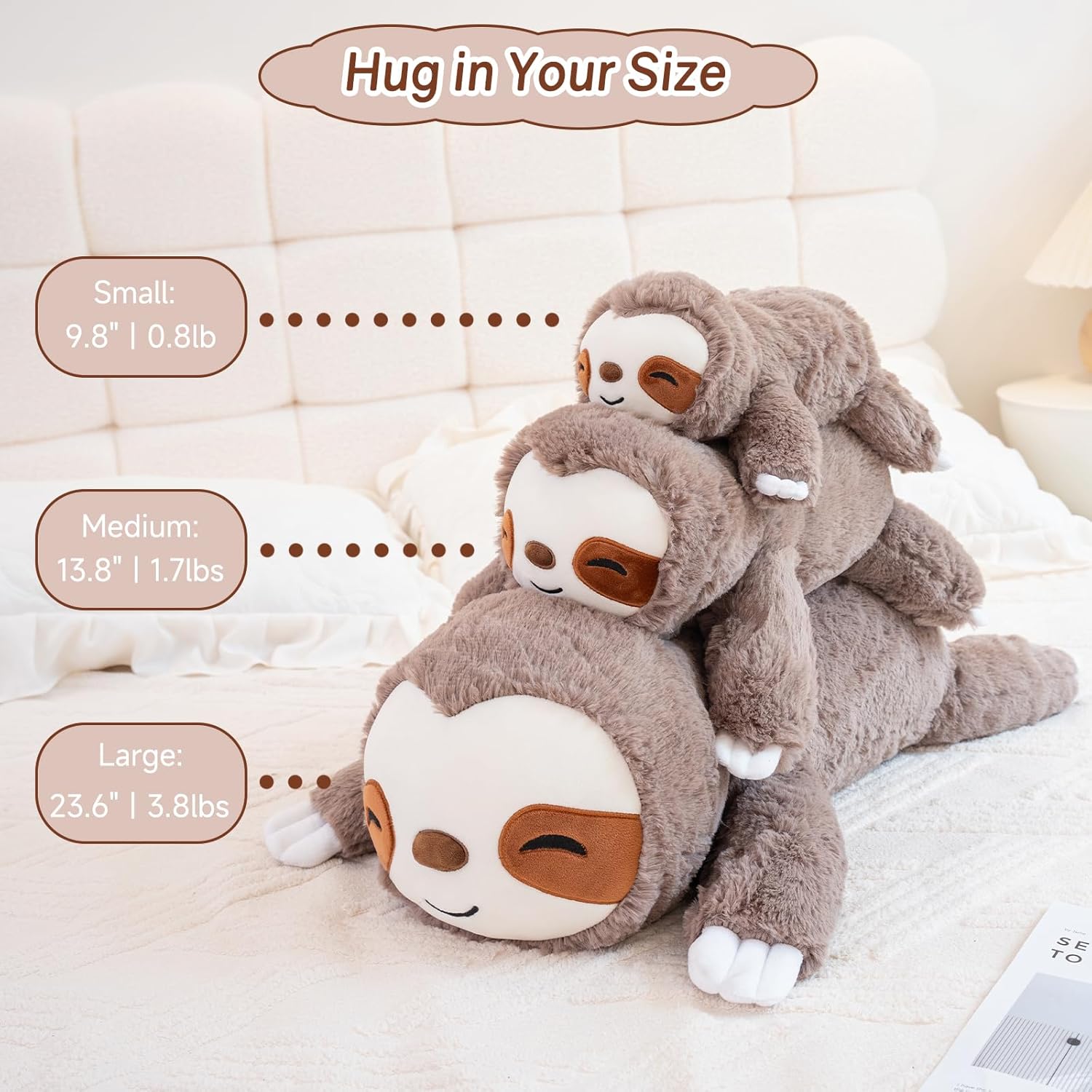 Thumbnail 2 de SQEQE Weighted Sloth Plush — 9.8 Inch Comforting Hug with Weighted Calming Texture