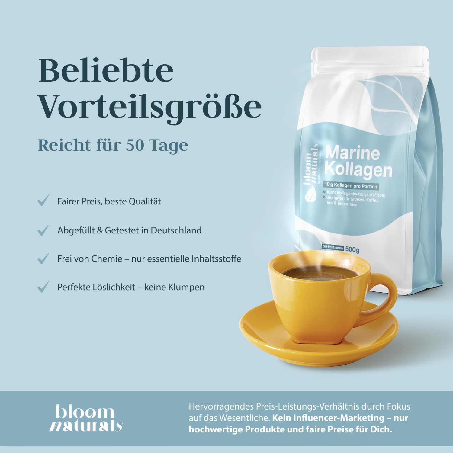 Detalle de Marine Collagen Pulver 500 g, geschmacksneutral
