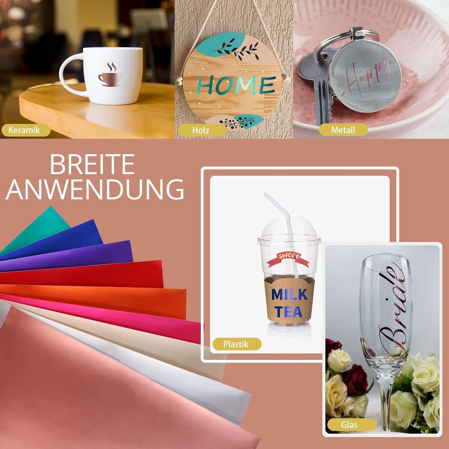 Detalle de HTVRONT Metallic Vinylfolie für Cricut 9 Farben