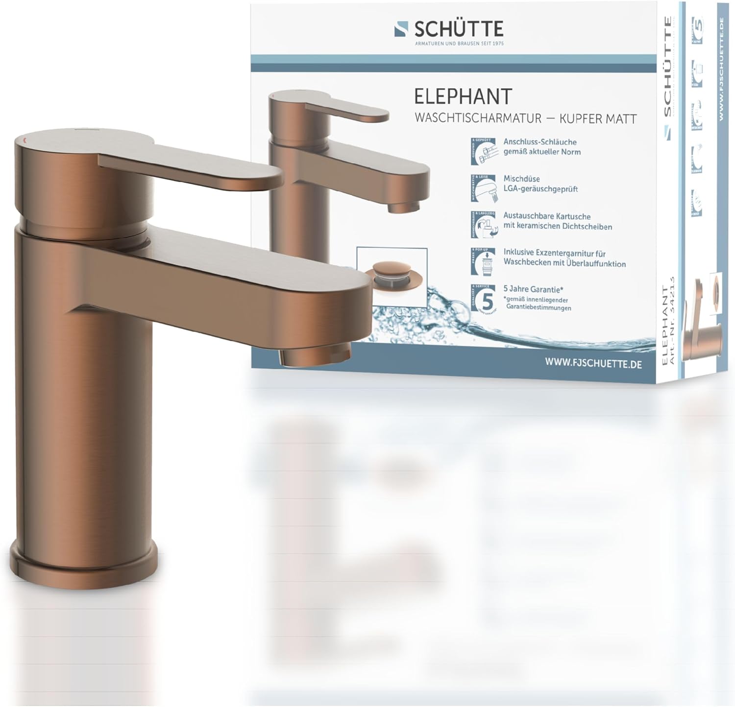 Thumbnail 5 de Schütte Elephant 34216 – Mitigeur de lavabo noir mat au design élégant