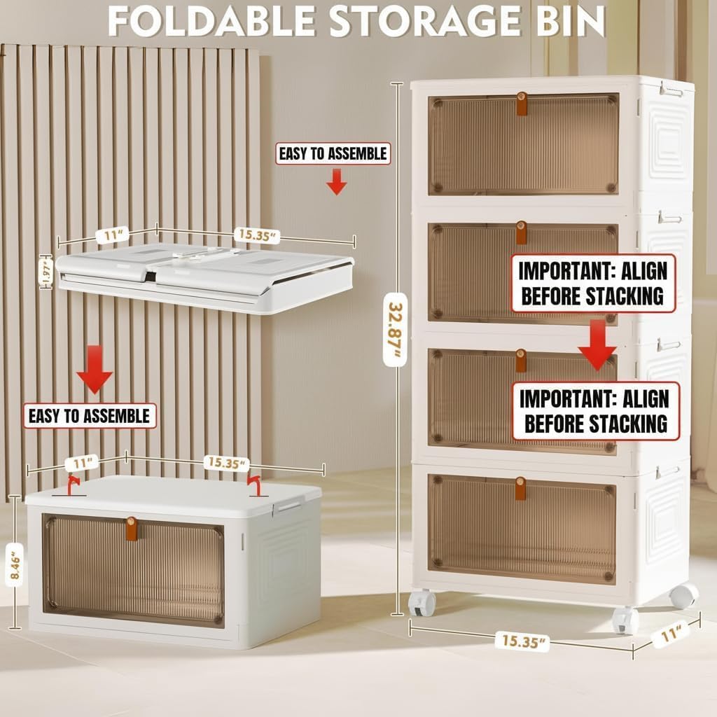 Thumbnail 6 de YFXCVSL 4 Tier Plastic Storage Bins with Lid