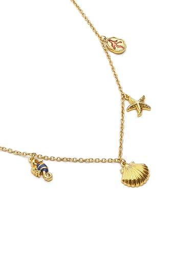 Detalle de SINGULARU Collar Mujer Marítima Baño Oro — delicadeza dorada con motivos marinos
