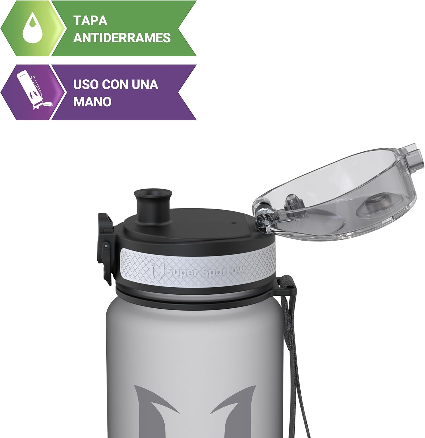 Detalle 2 de Super Sparrow botella deportiva sin BPA 1000ml