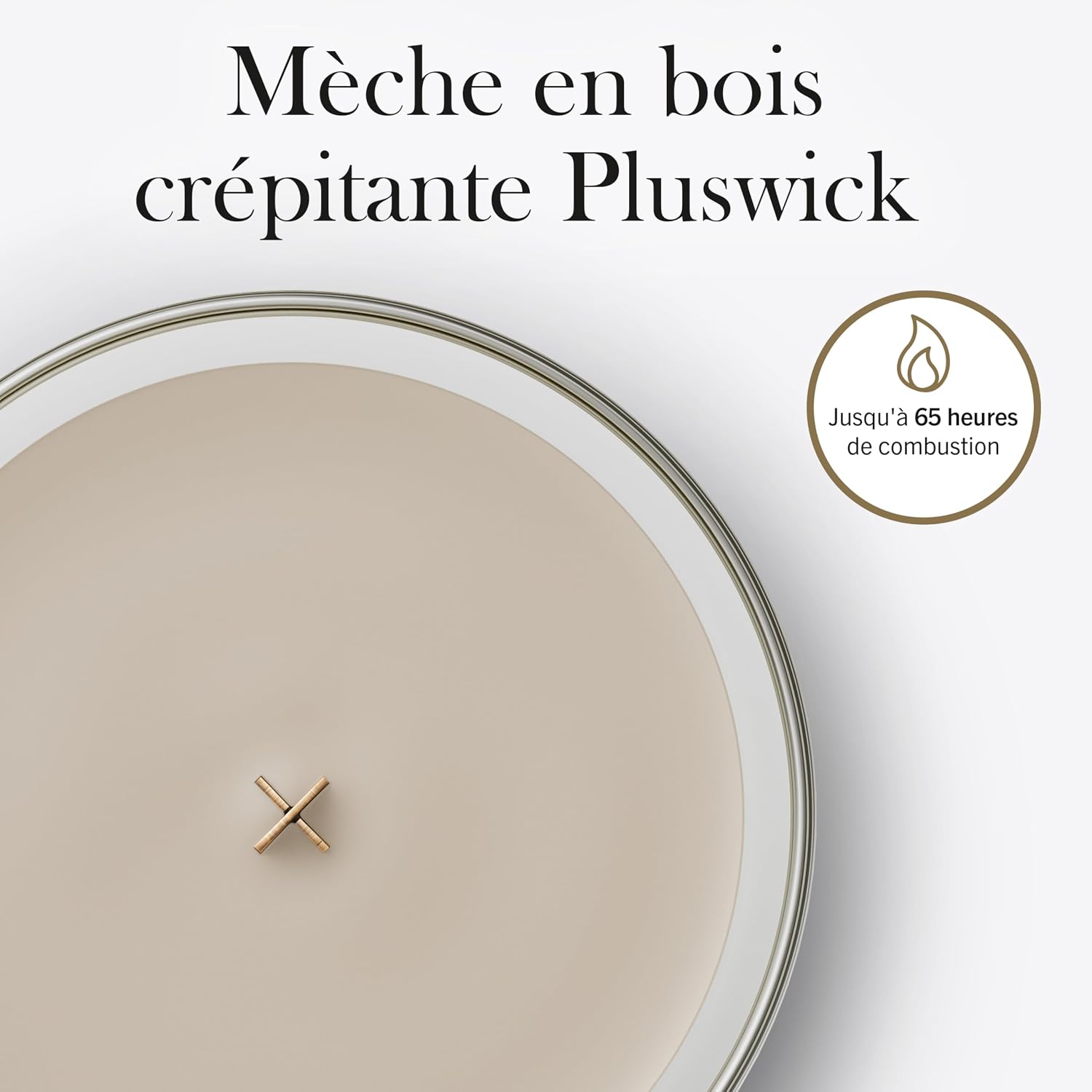 Detalle de WoodWick Bougie parfumée — Bougie sablier moyenne Feu de bois