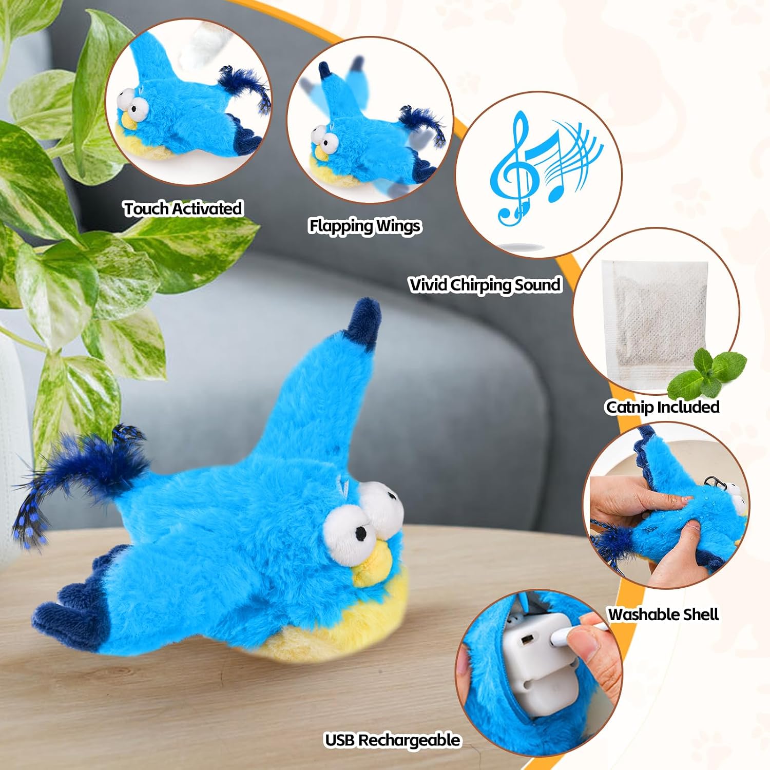 Detalle de LIFLIX Interactive Cat Toy, Blue