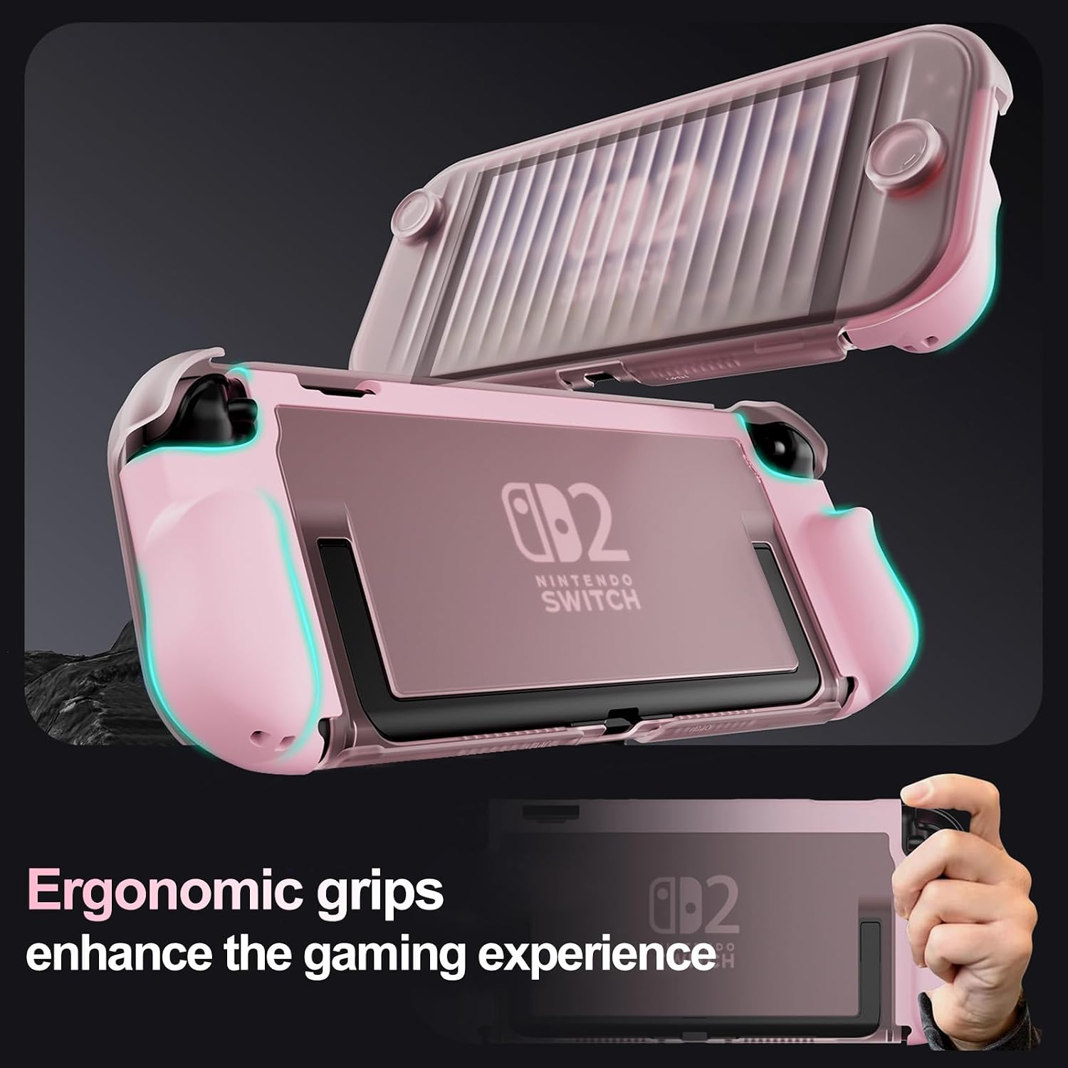 Detalle de ProCase Dockable Switch 2 Grip Case with Protective Front Cover – Light Pink