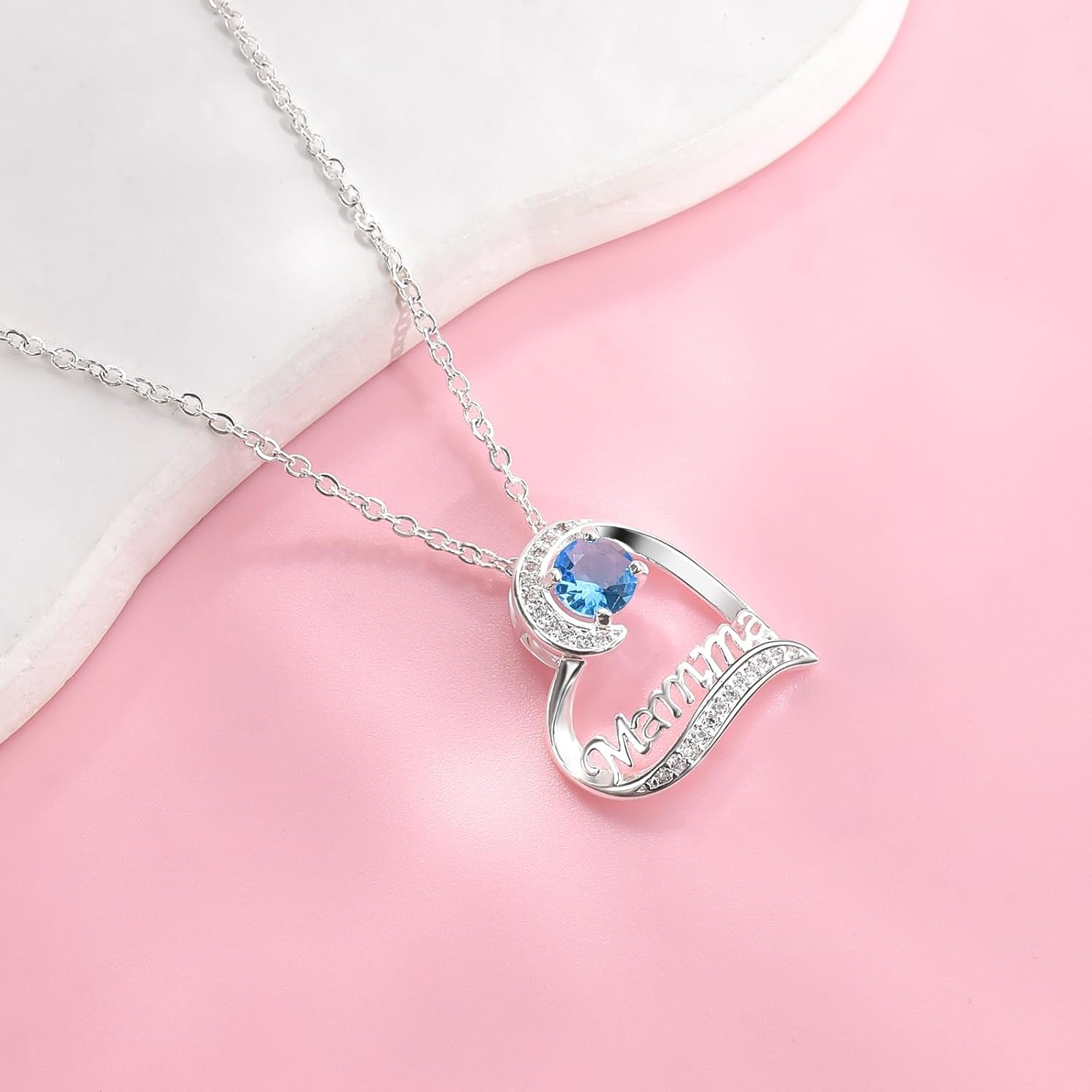 Thumbnail 2 de VGWON Collana per Festa della Mamma con pendente a cuore in acciaio inox