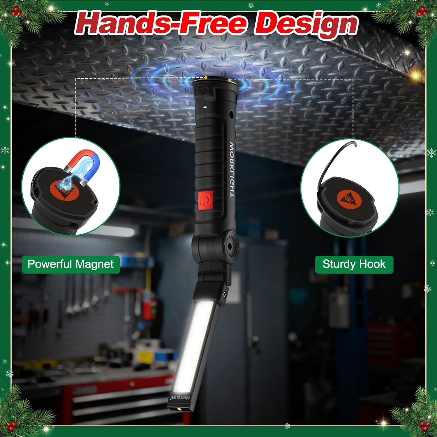 Detalle 1 de Ruboliy 12-Pack Magnetic LED Work Lights, Rechargeable, 5 Modes, 360° Rotation