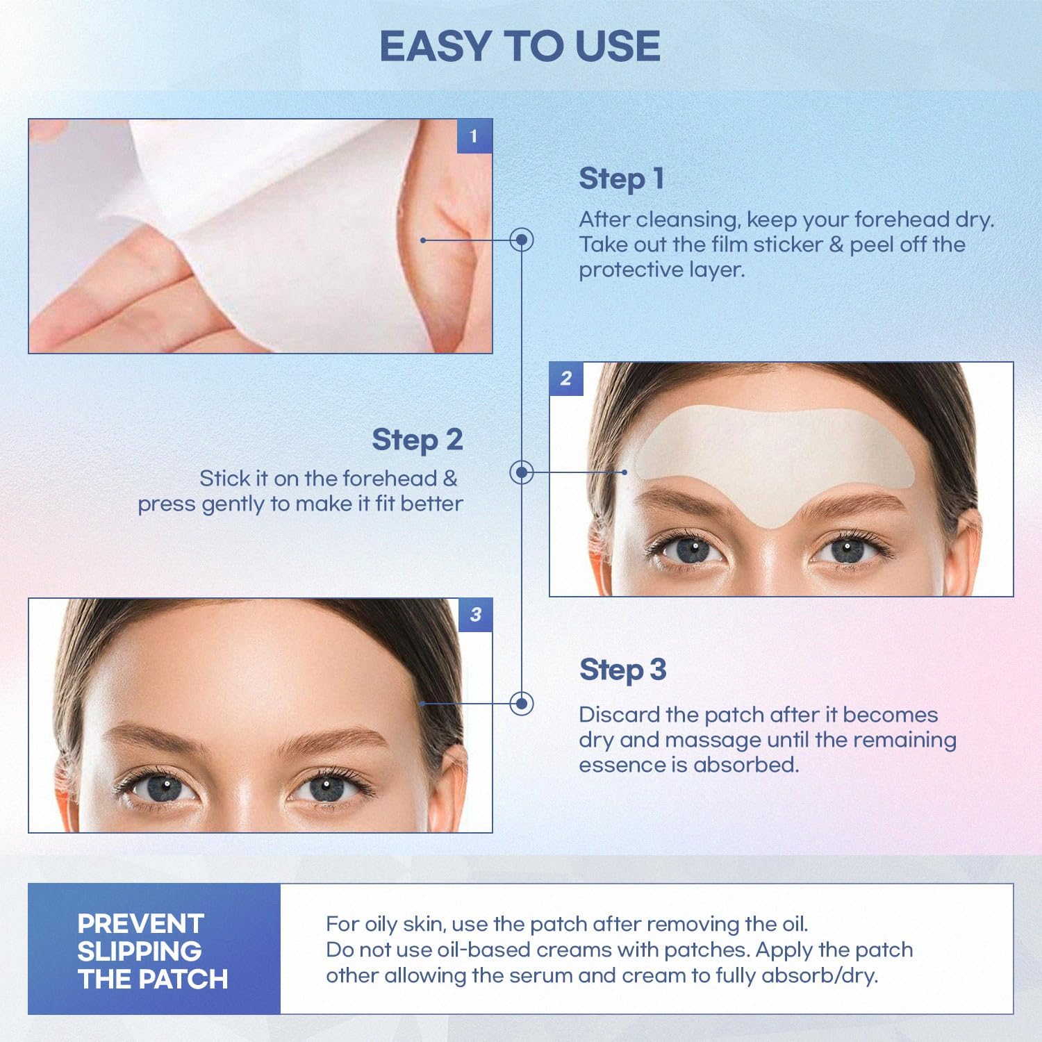 Detalle 2 de SILKDERMIS Forehead Wrinkle Patches, 12-Count with Aloe, Collagen & Vitamin E