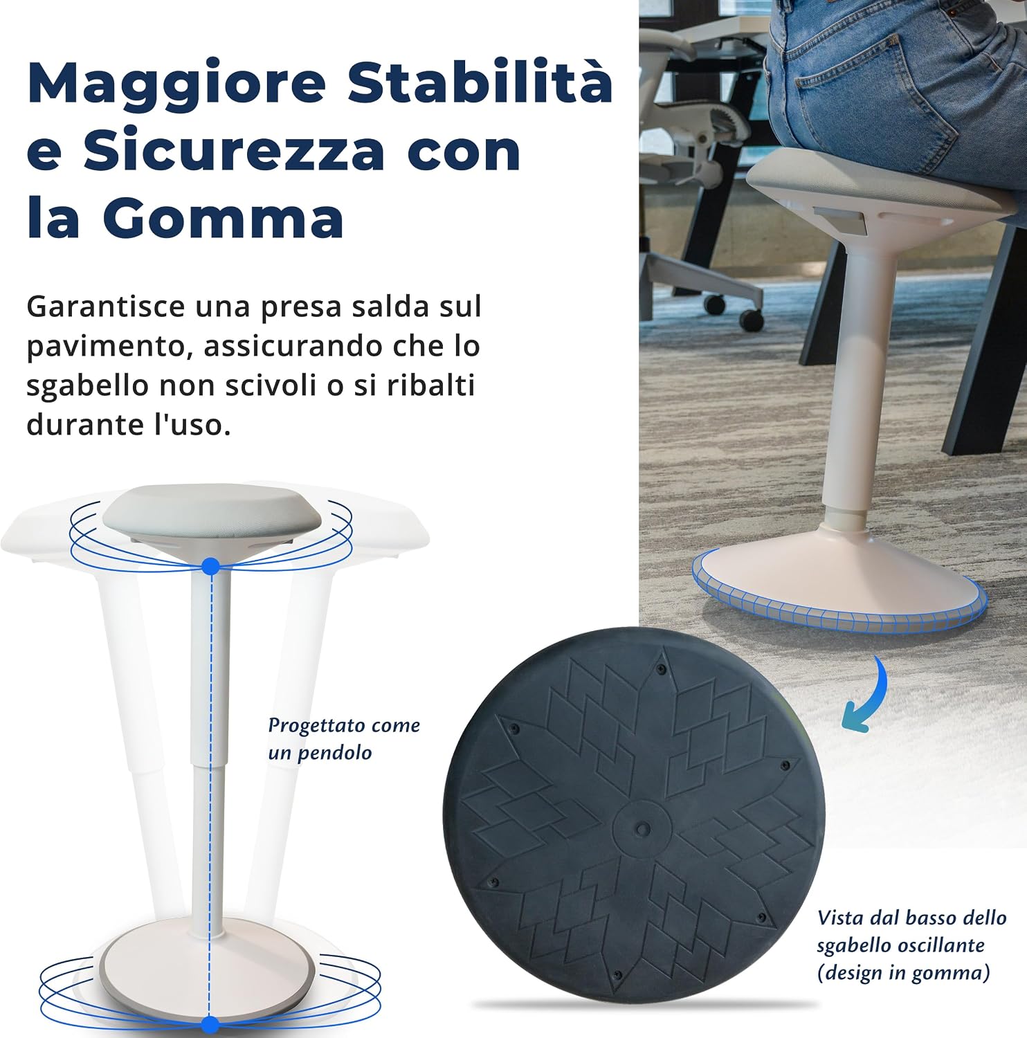 Thumbnail 5 de Backerz Sgabello Ergonomico 40–60 cm