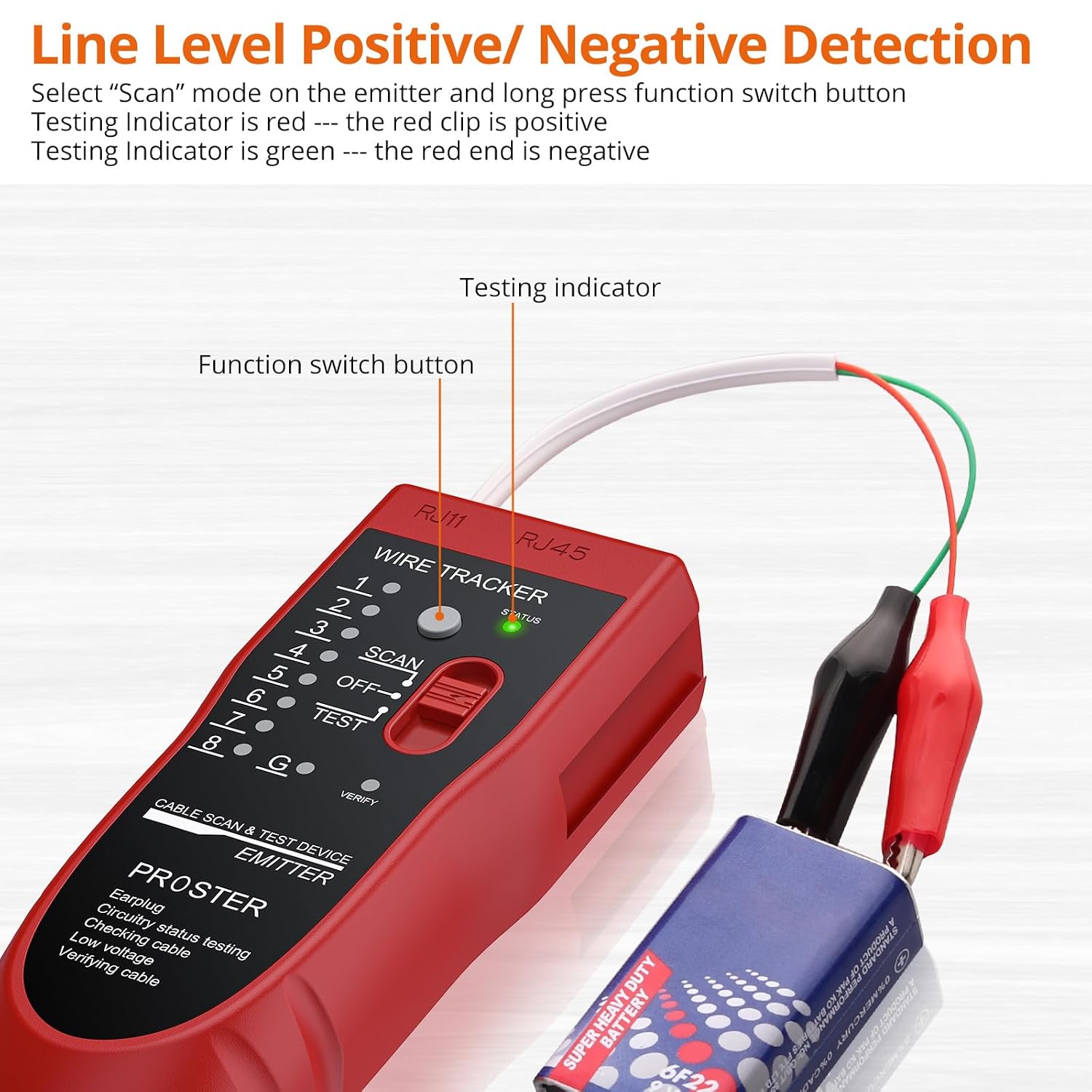 Detalle 2 de Proster PST187a-PST Wire Tracker for RJ11/RJ45 with Cable Testing