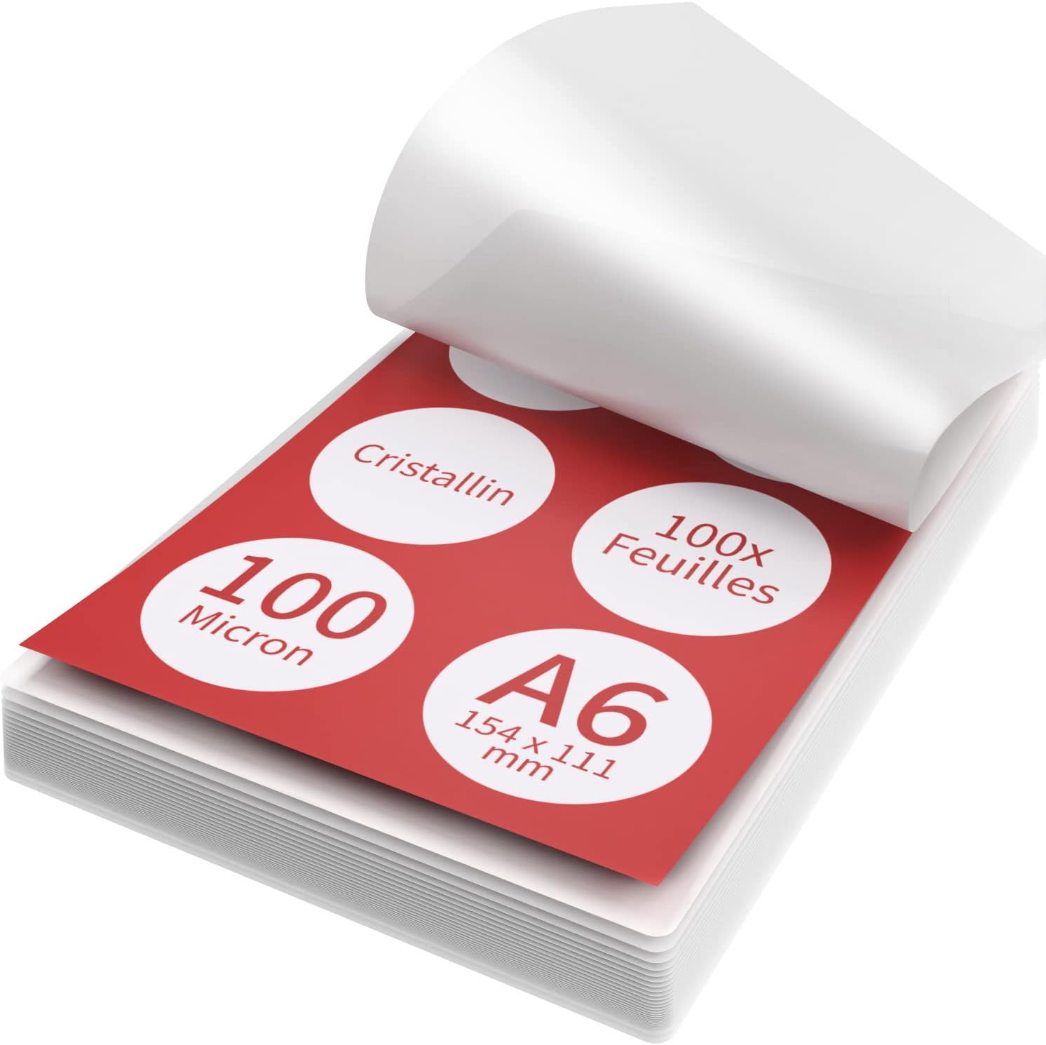 Detalle de ACROPAQ 18016 – kieszenie do laminowania A6, 100 mikronów, błyszczące