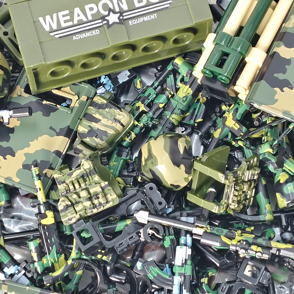 Detalle de Nicolababe BABE136 ミリタリー武器ブロックセット 390個以上・迷彩装備付き