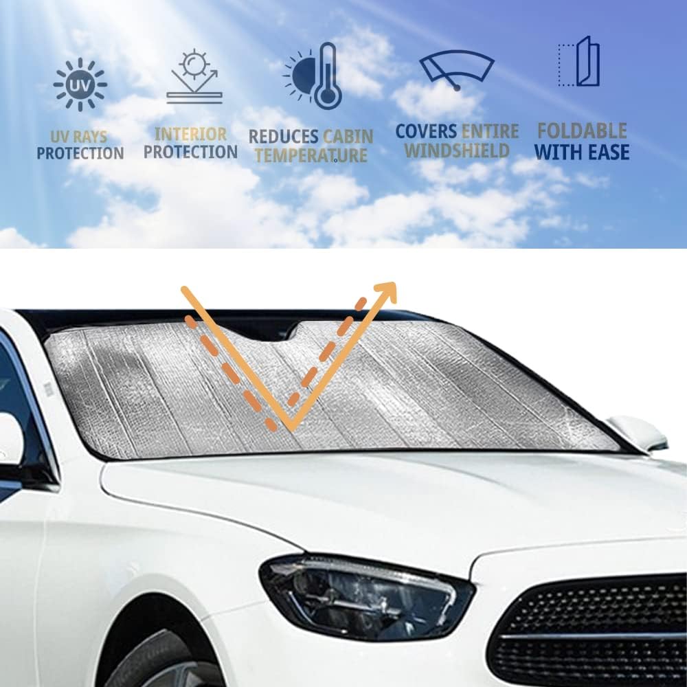 Thumbnail 1 de PAWARSO faltbarer Sonnenschutz für die Auto-Frontscheibe (130 × 65 cm) mit UV-Schutz