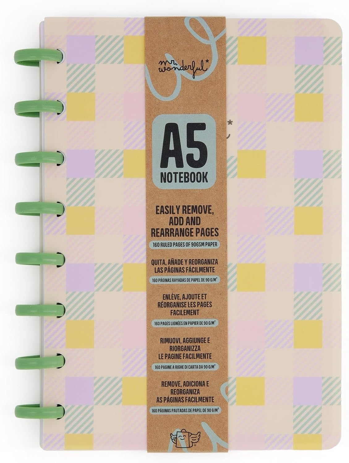 Thumbnail 4 de Mr.Wonderful Cahier A5 – Carreaux jaunes, verts et lilas : carnet pratique et écoresponsable