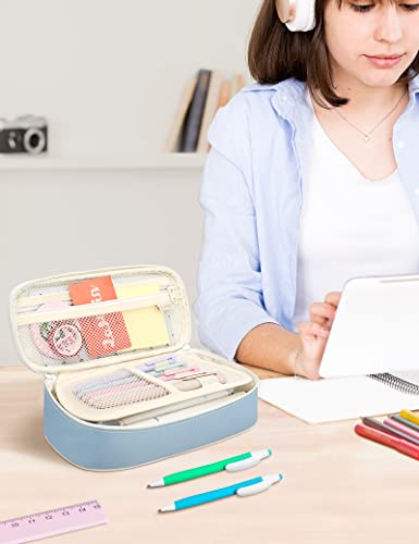 Thumbnail 7 de SUNEE Cute Pencil Case: Blue Large Kawaii Stationery Organizer