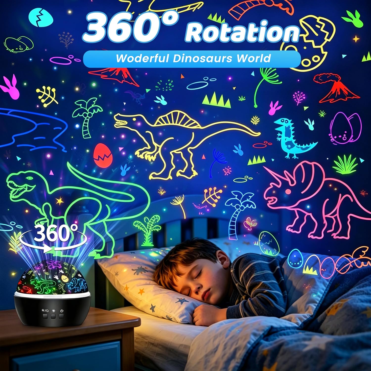 Detalle 2 de Dinosaurier Lampe Nachtlicht Kinderzimmer