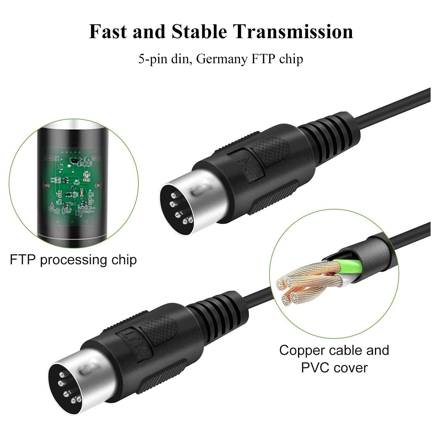 Thumbnail 2 de OTraki Midi to USB Cable (5 PIN, 3m) – USB MIDI Interface for Home Music Studio