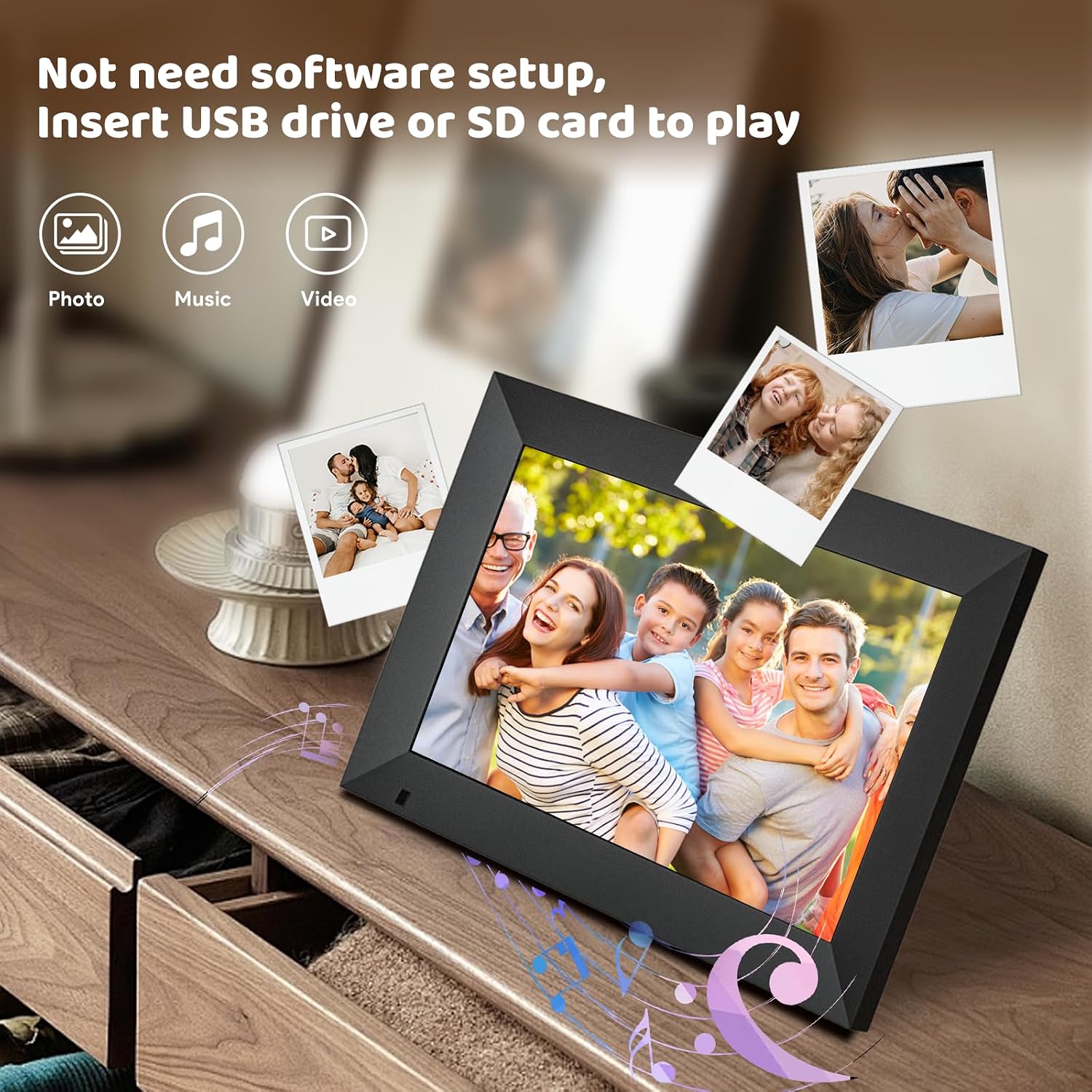 Detalle de Digital Photo Frame 10.1 Inch – Non‑WiFi, 1280x800 IPS Display with Remote