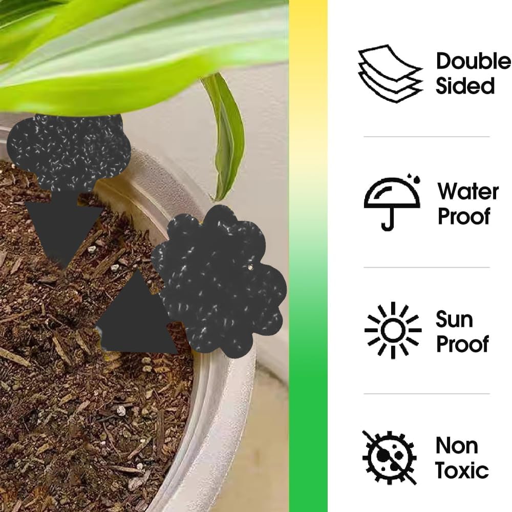 Detalle 1 de Cleanuper 58 black Sticky Traps for Plants, 58-Pack, Double-Sided Adhesive