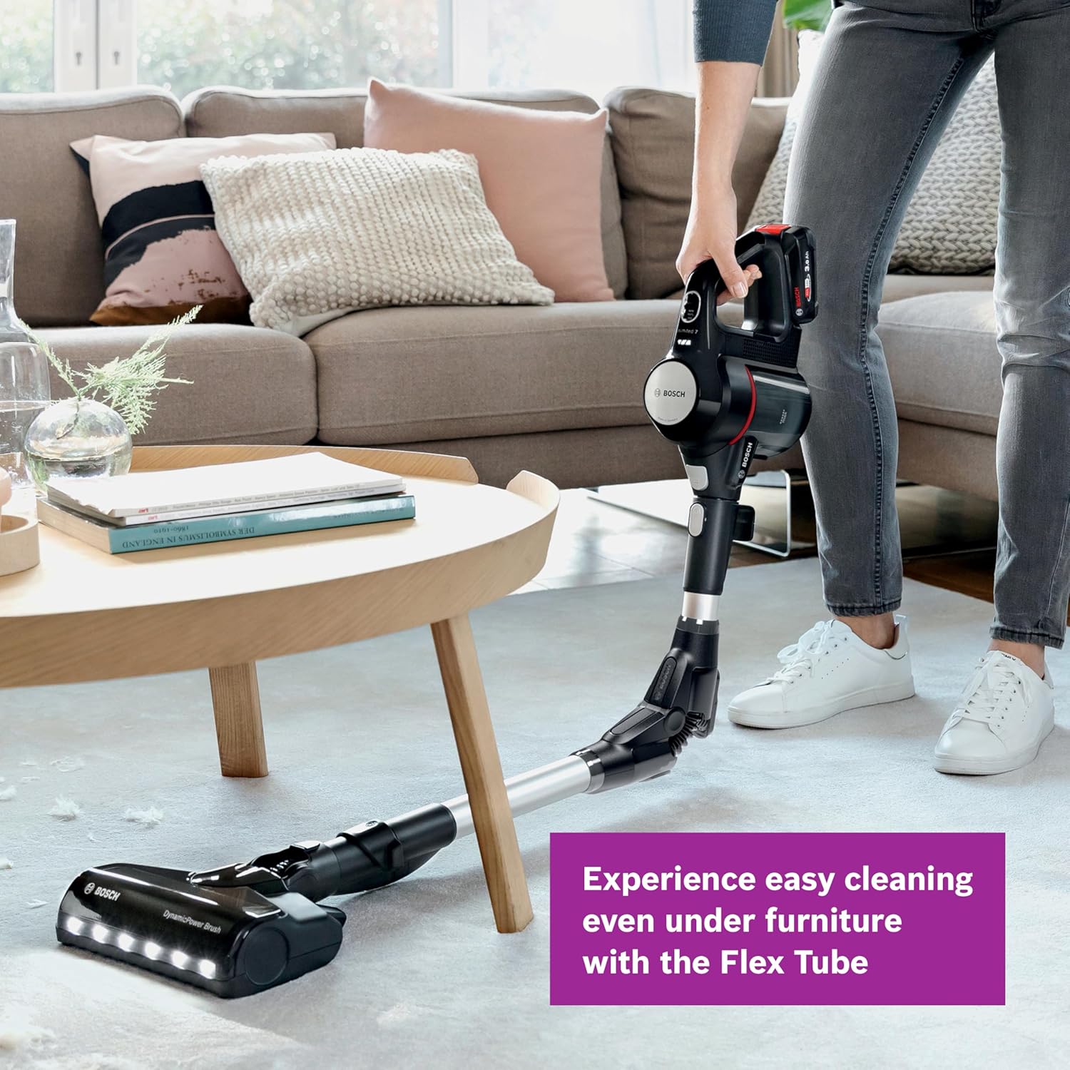 Thumbnail 4 de Bosch Unlimited 7 BCS712BGB ProHome cordless vacuum with Flex Tube, charger and 2 batteries (black)