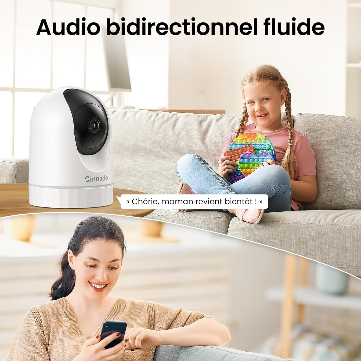 Thumbnail 5 de Cinnado 2K Indoor WiFi CCTV Camera 2-pack