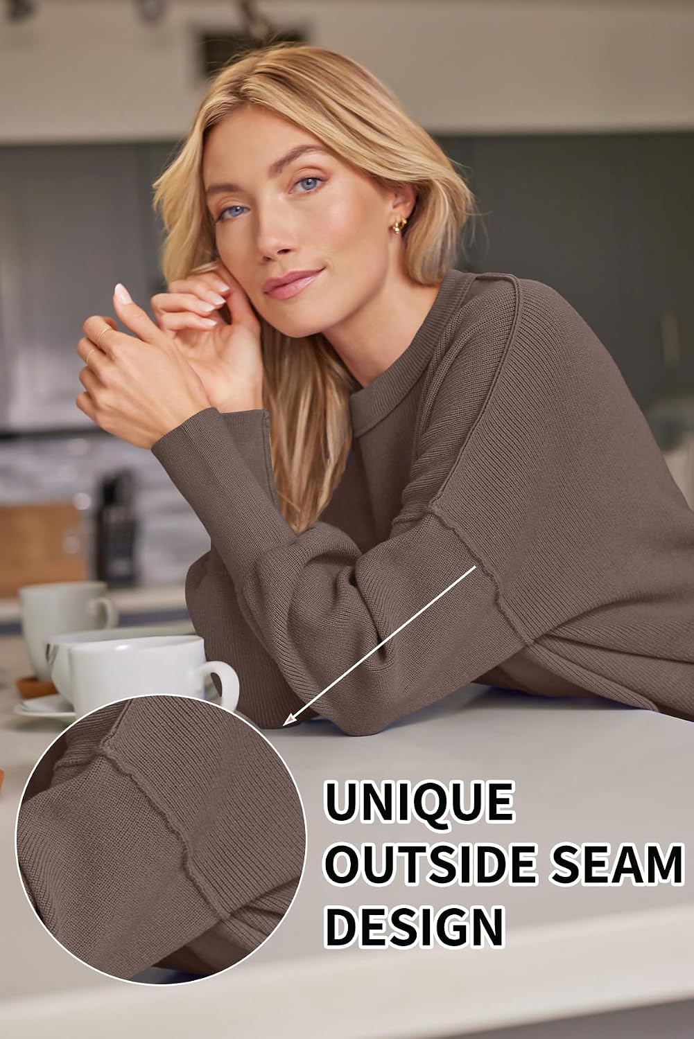Detalle 2 de LILLUSORY Oversized Batwing Sweater for Women