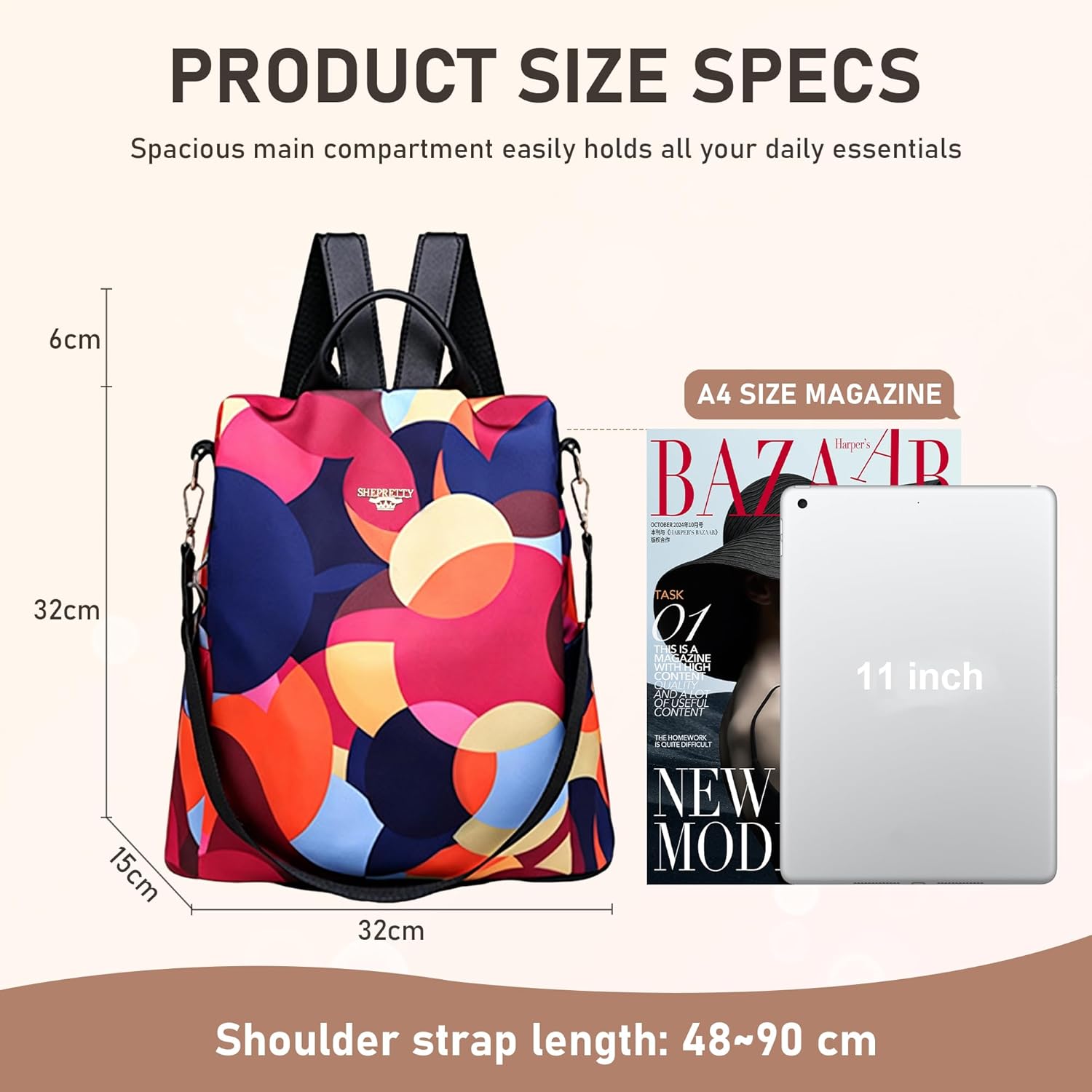 Detalle de shepretty Anti-Theft Travel Rucksack for Women