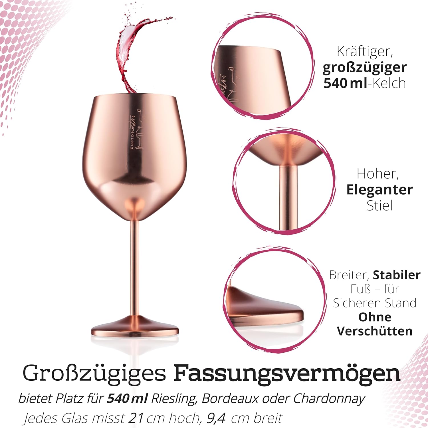 Thumbnail 3 de Gusto Nostro Weingläser 540 ml Edelstahl