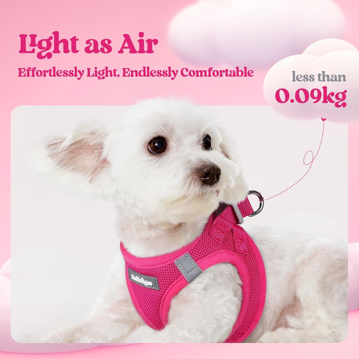 Thumbnail 2 de Rabbitgoo Small Dog Harness and Lead Set (XXS) – Step-in Soft Mesh, Pink