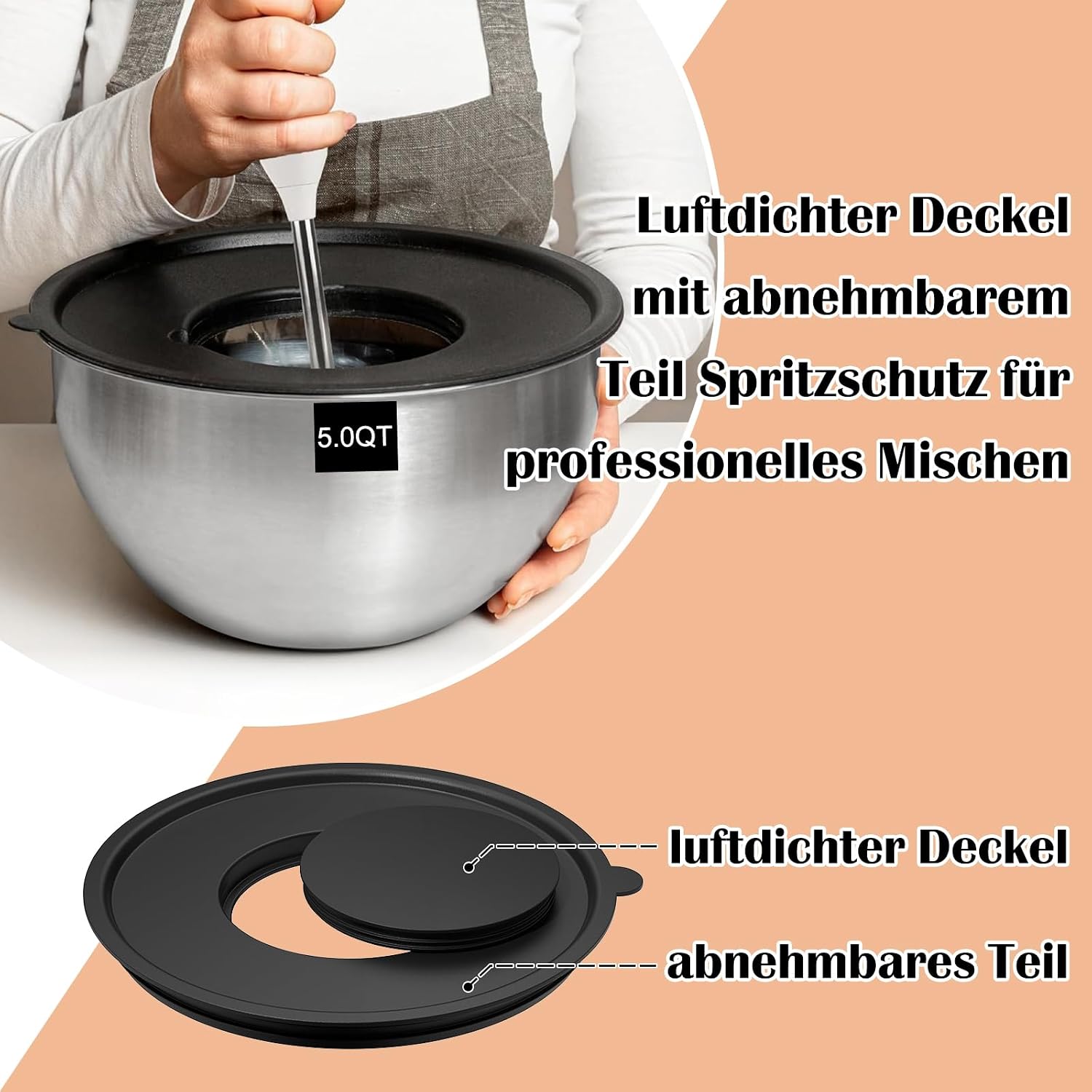 Detalle de Terlulu Rührschüssel Set 5-teilig, 4,7 l