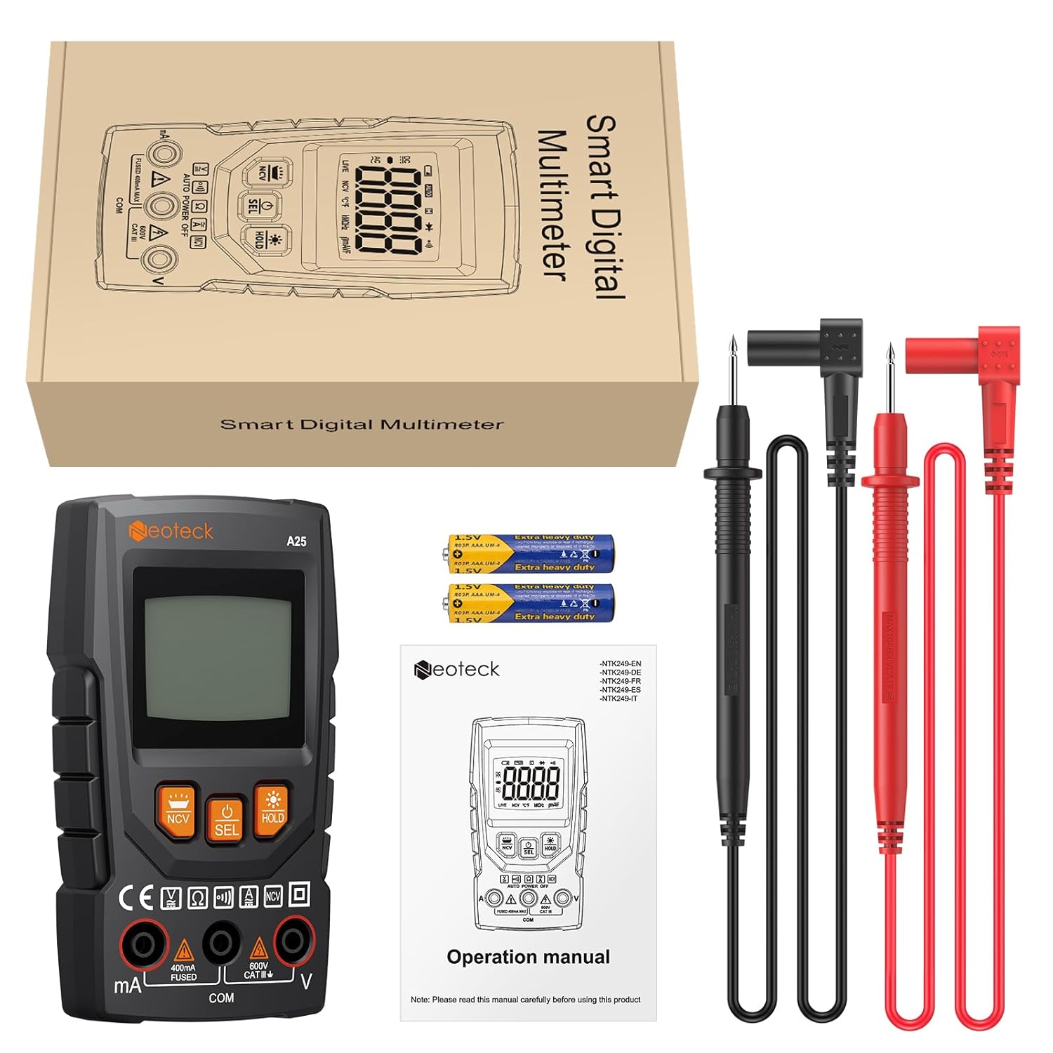 Thumbnail 6 de Neoteck Digital Multimeter (4000 counts) with NCV Smart Voltage Detection