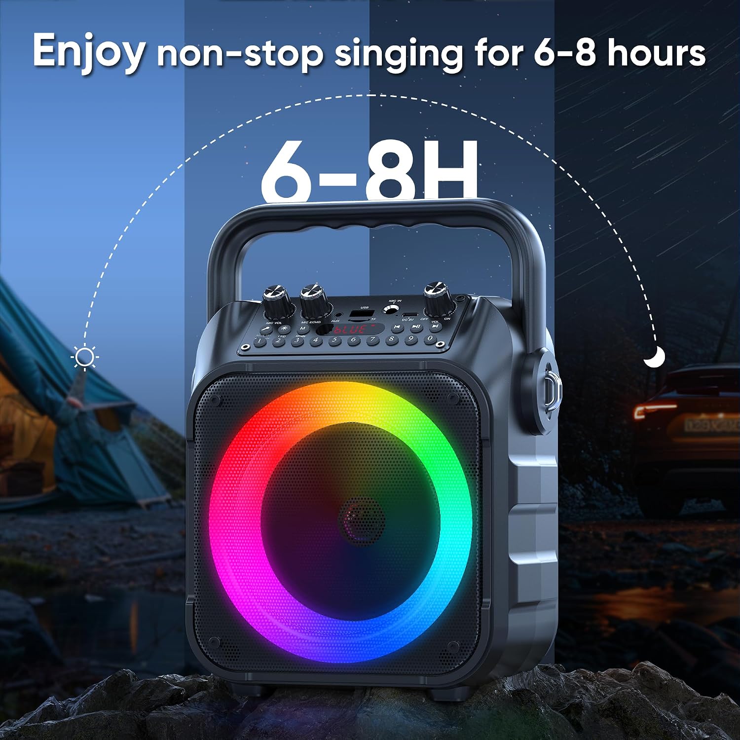 Thumbnail 6 de CYY Karaoke Machine: Portable 15W Bluetooth Speaker with 2 Wireless Mics
