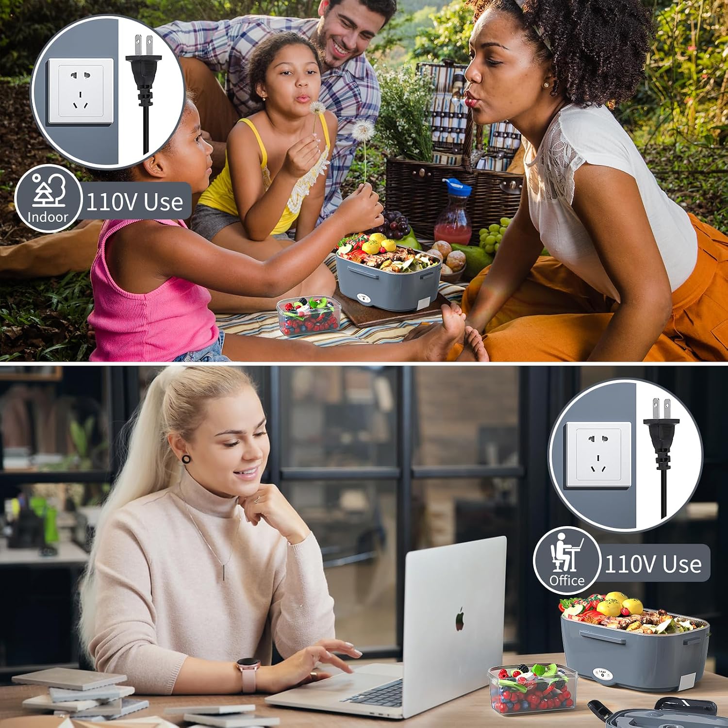 Detalle 2 de Vingud Electric Lunch Box 1.5L Portable 🍱