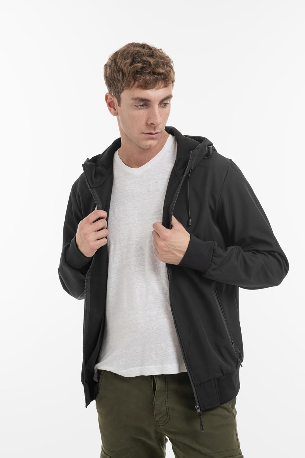 Detalle 2 de TONY BACKER 6860 Giacca softshell uomo impermeabile antivento con cappuccio