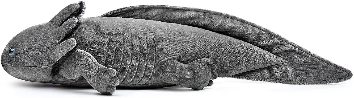 Detalle de RLOMUTE Axolotl Plush Toy Soft – 51 cm Grey Ambystoma Plush Pillow