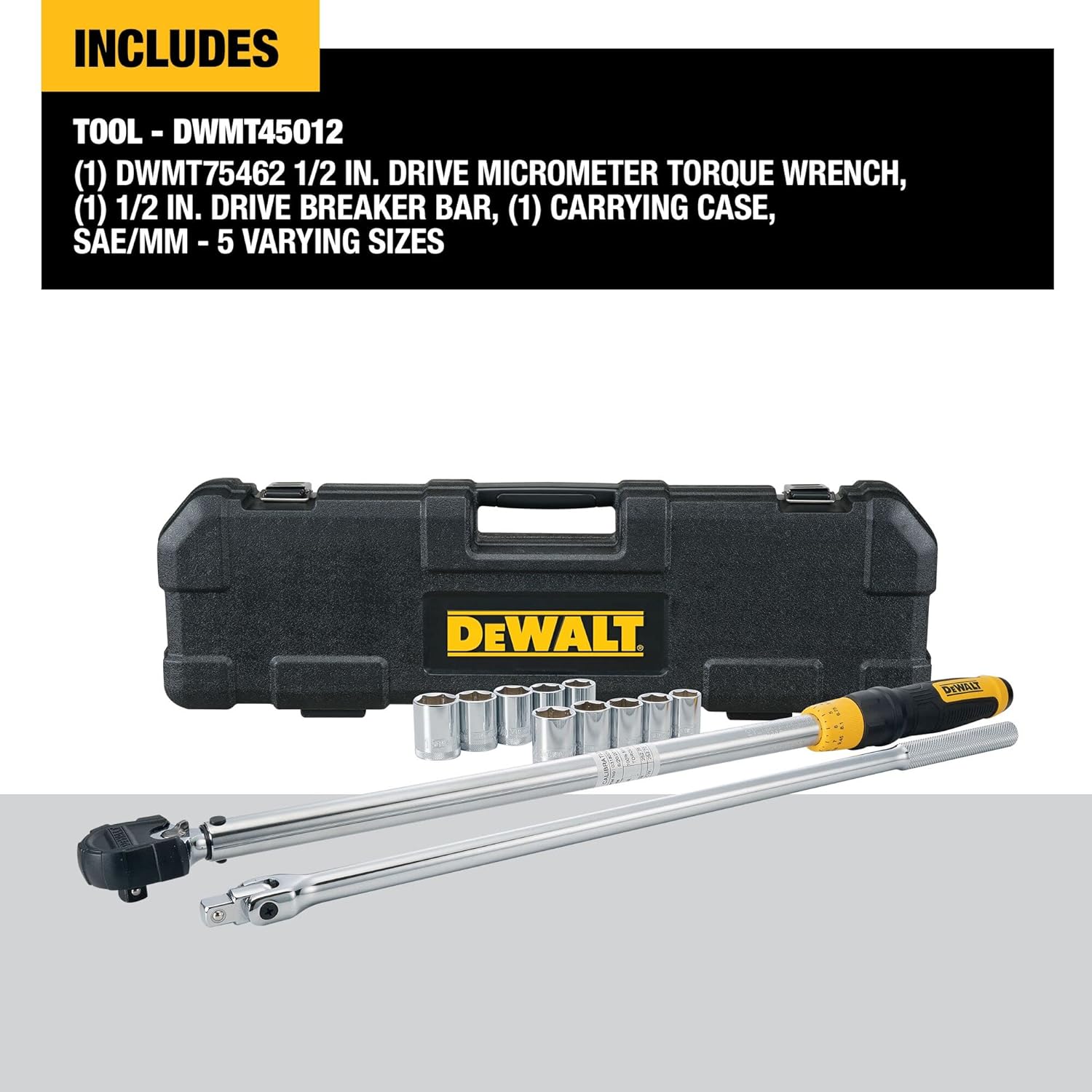 Detalle 2 de DEWALT DWMT45012 Torque Wrench Set 50-250 ft-lb
