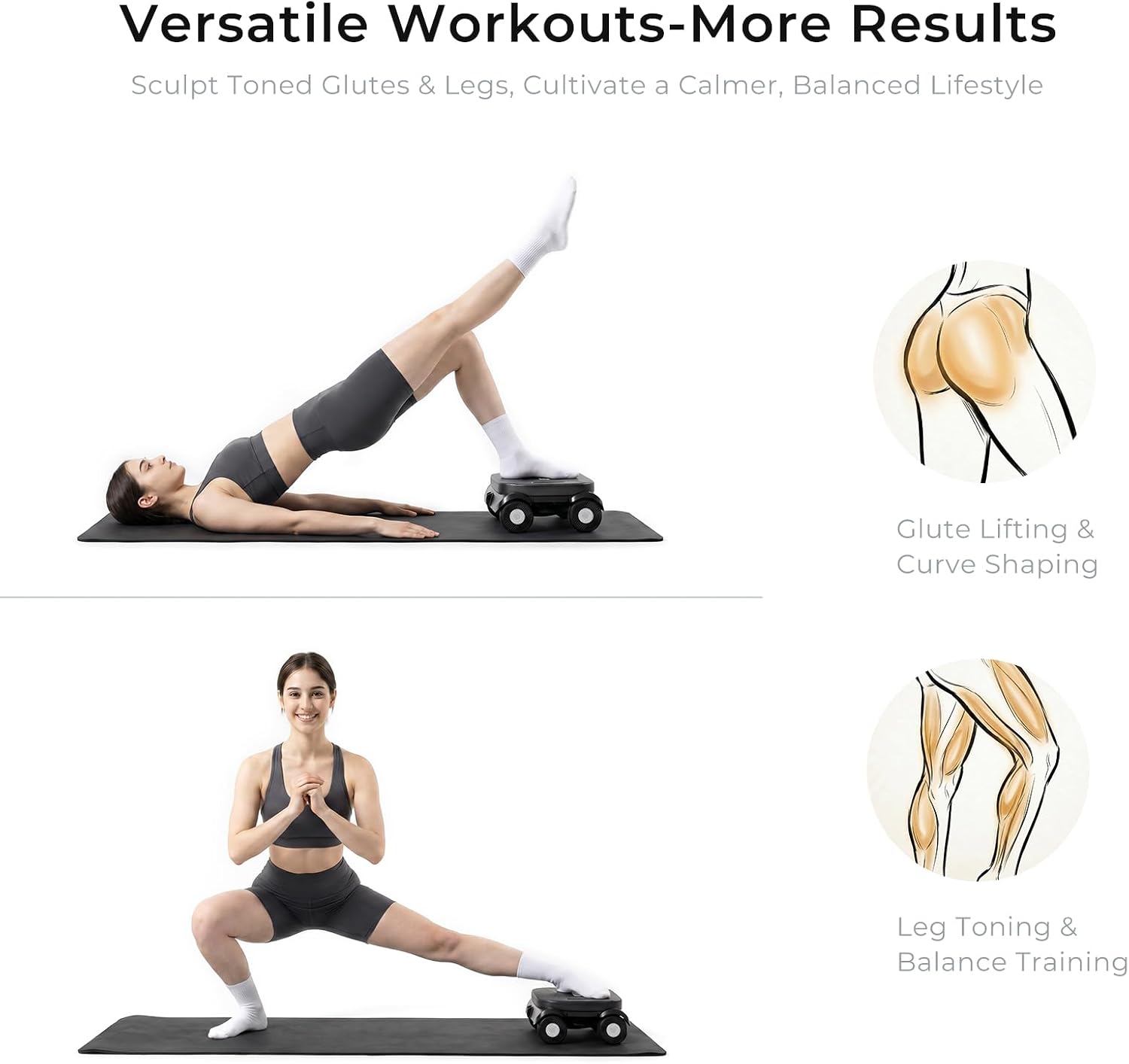 Thumbnail 6 de EAST MOUNT Pilates Reformer Board – Home Ab Wheel for Core Work