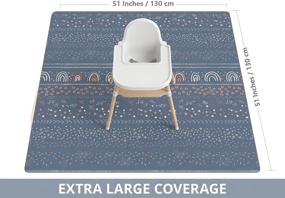 Thumbnail 1 de WOMUMON Splat Mat 130x130cm Waterproof Non-Slip for High Chair, Arts & Crafts
