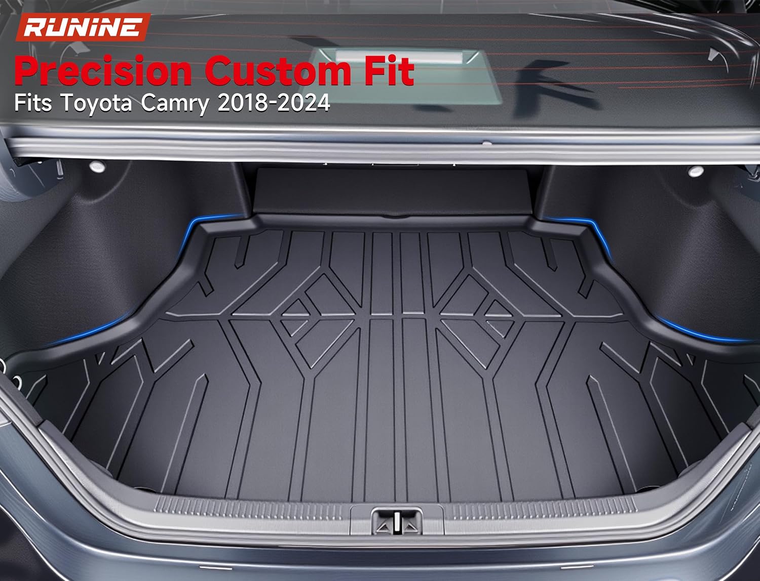 Thumbnail 2 de Runine Floor Mats for Toyota Camry (2018–2024) – All-Weather 5-Piece Set (Not for Hybrid or AWD)