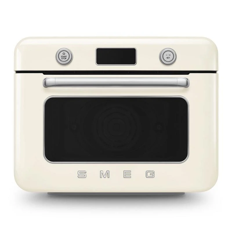 Detalle de Horno de vapor Smeg COF01CREU 0,8 L Crema con temporizador digital y 3 estantes