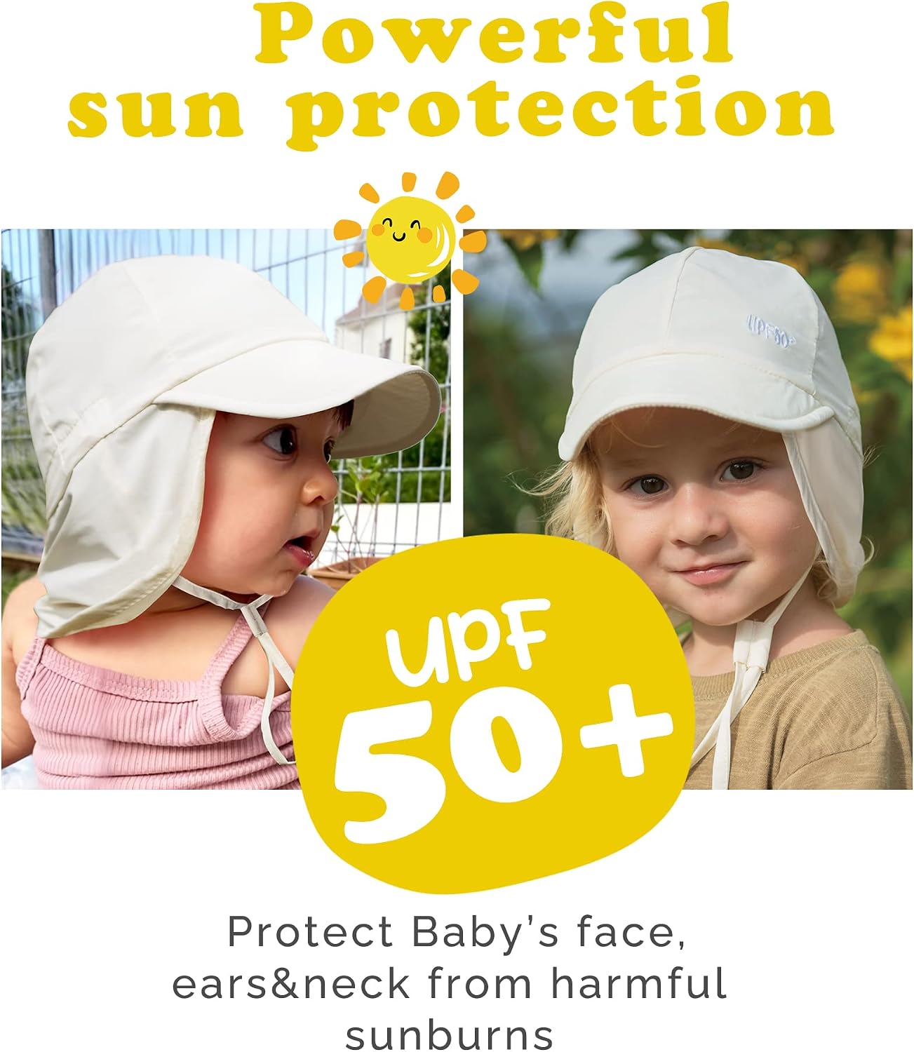 Thumbnail 1 de FURTALK Baby Sonnenhut mit Nackenklappe, UPF 50+ und verstellbarem Kinnband (Unisex)