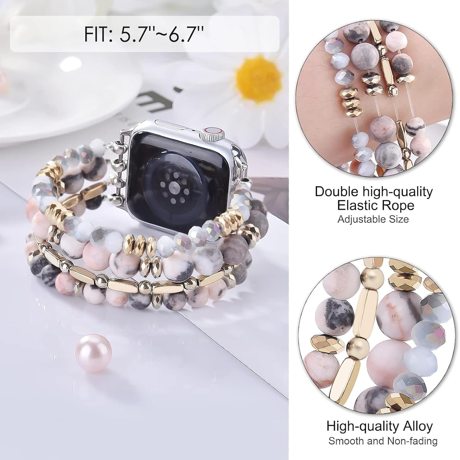 Thumbnail 1 de VISOOM Beaded Boho Bracelet for Apple Watch 40mm