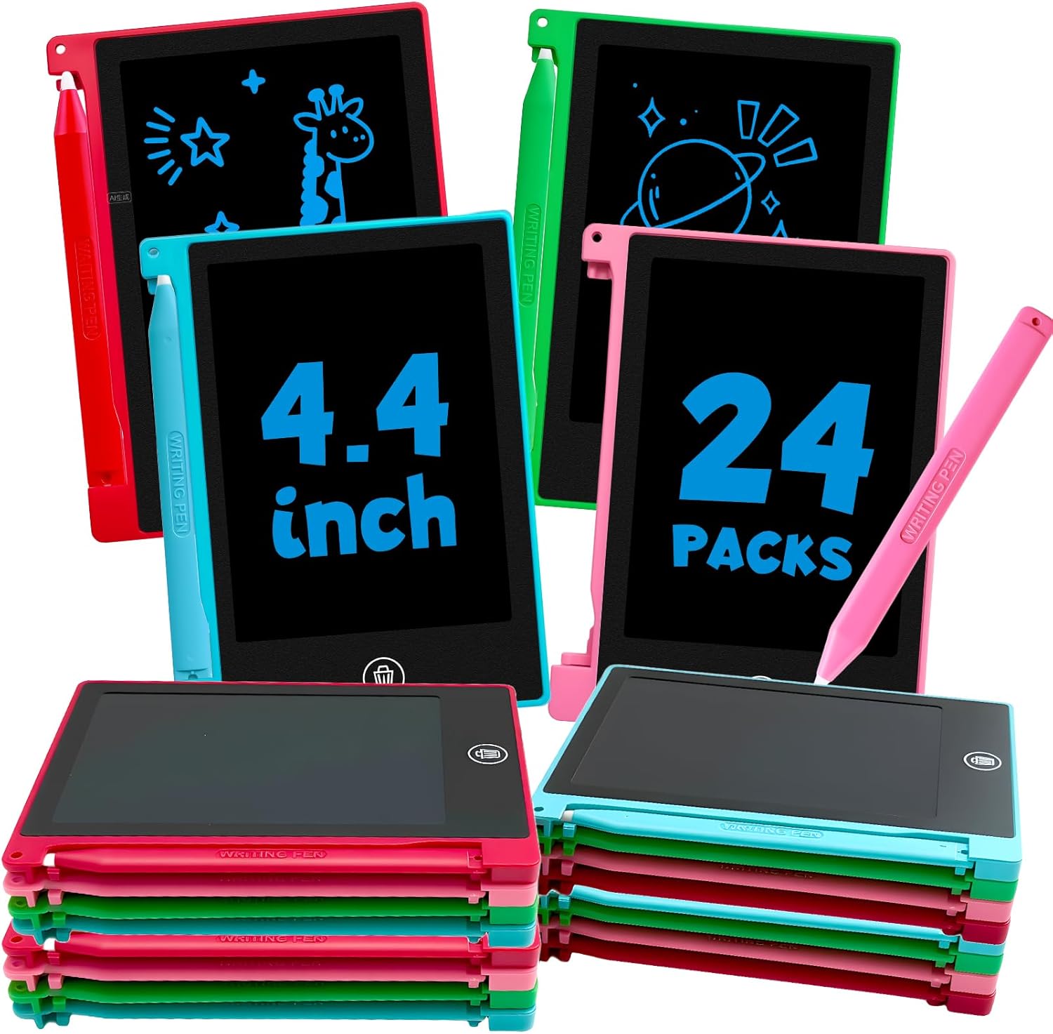 Detalle de 24-Pack Mini LCD Writing Tablets for Kids (4.4 inches) — Reusable Doodle Boards