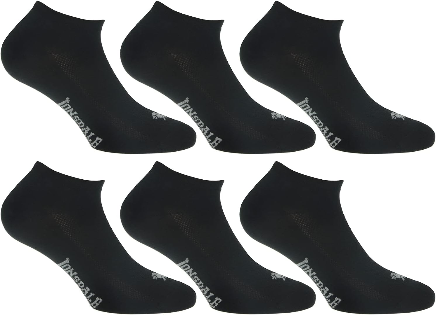 Detalle de Lonsdale Invisible Fresh: 6 Paia di Calzini Sneaker in cotone Piquet, comfort e versatilità