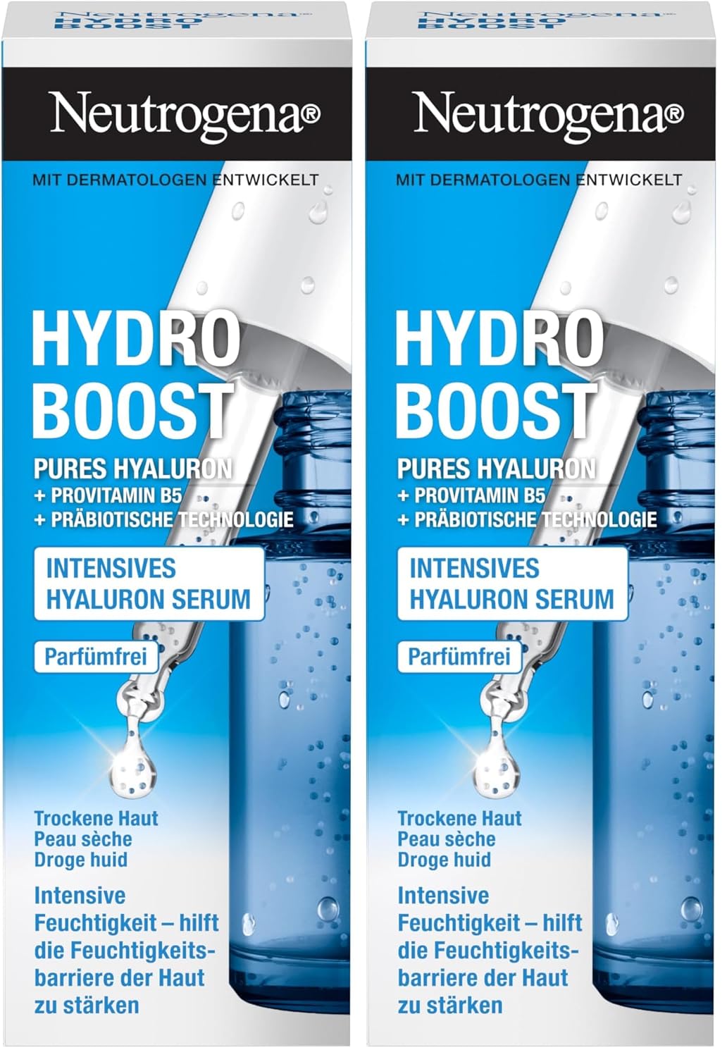 Detalle de Neutrogena Hydro Boost Hyaluron Konzentrat (2 x 15 ml) – Intensive Feuchtigkeit mit 2 Hyaluronsäurenformen
